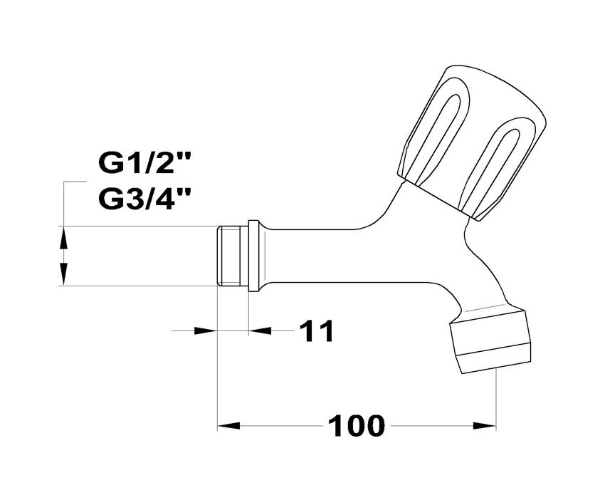MOFÉM Kifolyószelep sugárvezetővel 1/2" - Image 2