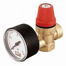 CALEFFI biztonsági szelep + manométer 1/2" 2.5 bar