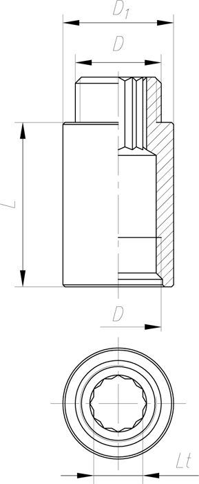 Csaphosszabbító DN20 3/4"-30 - Image 2