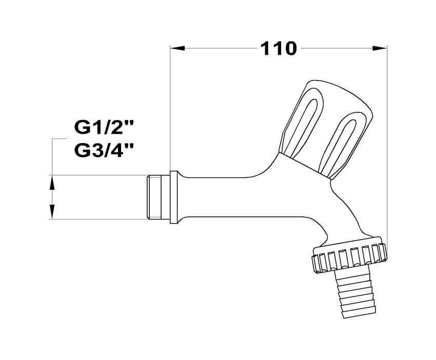MOFÉM Kifolyószelep tömlővéges 210/S 3/4" - Image 2