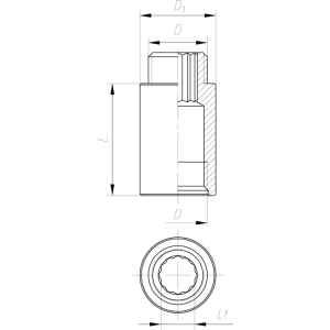 Csaphosszabbító DN15  1/2"-10