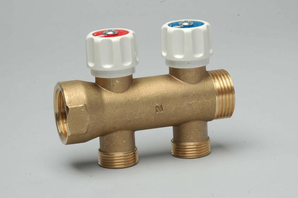 2 körös Sr. szelepes osztó 1"-2x3/4"