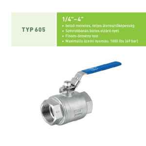 Saválló 2 részes INOX ECO Golyóscsap, BB,  DN 25   1"