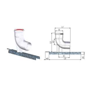 TRICOX ABK20 Alu bekötő könyök+ tartósin 80 mm