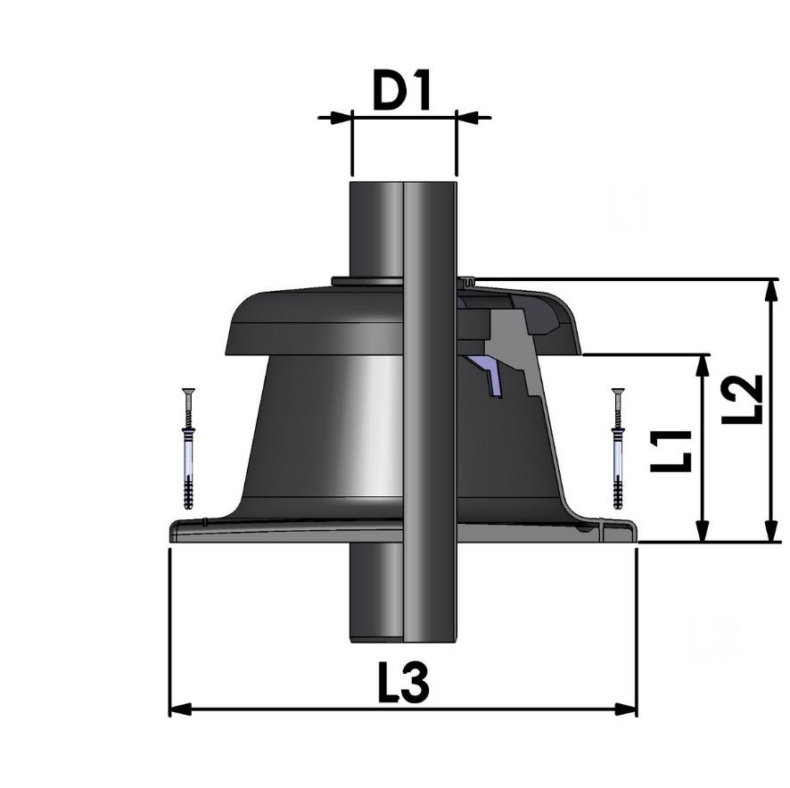 TRICOX KF30 Kürtőfedél fekete 110 mm - Image 2