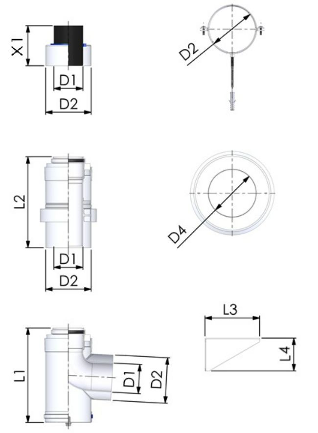TRICOX KULCS05 Külsőfali szerelő csomag 110/160 - Image 2