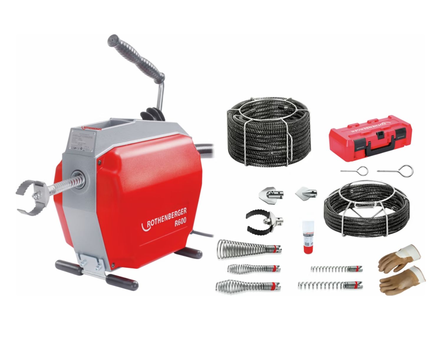 Rothenberger R600 csőtisztító gép + 16/22 mm spirál és szerszám készlet - Image 2