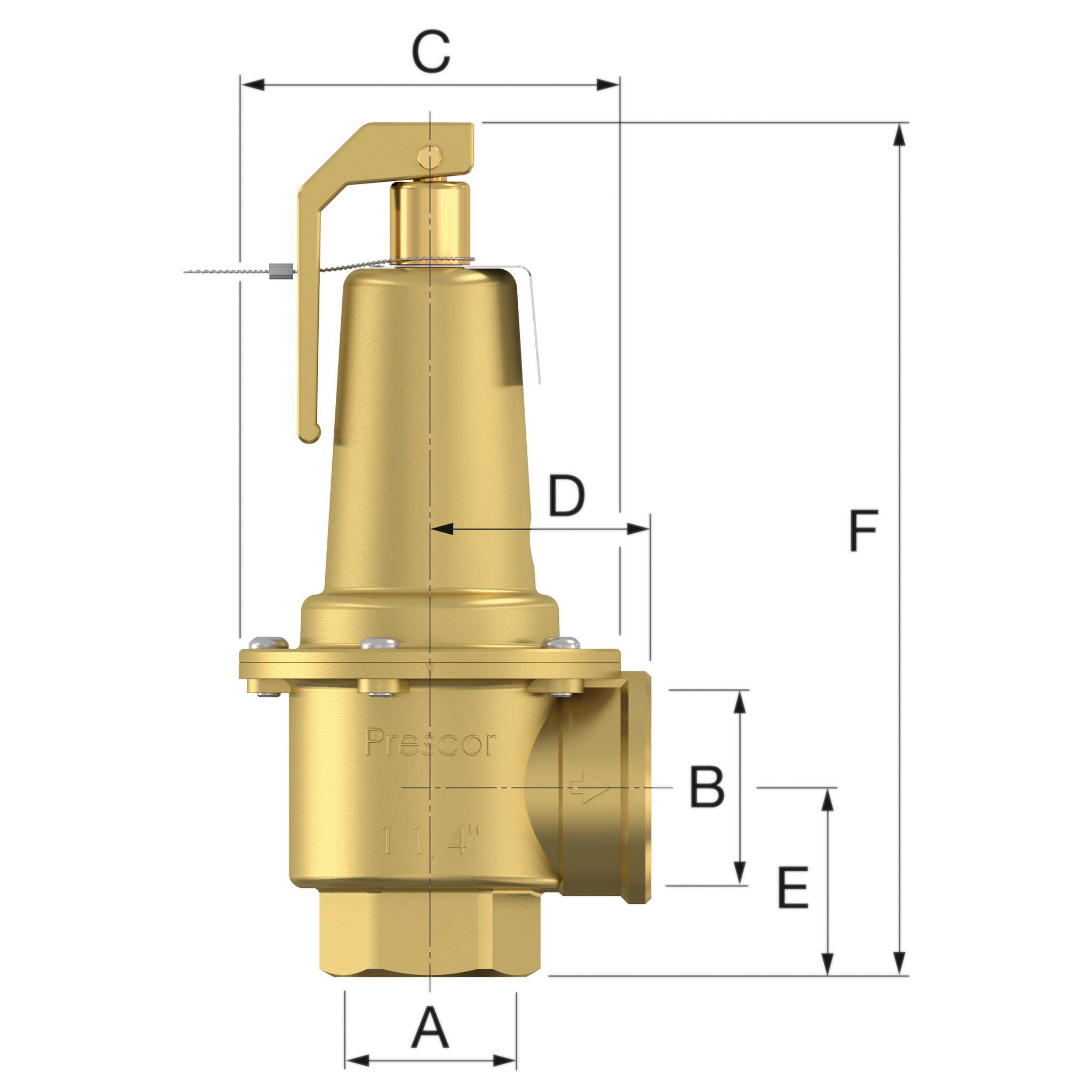 FLAMCO biztonsági szelep DN40 6/4"- 6 bar "Prescor SB - Image 2