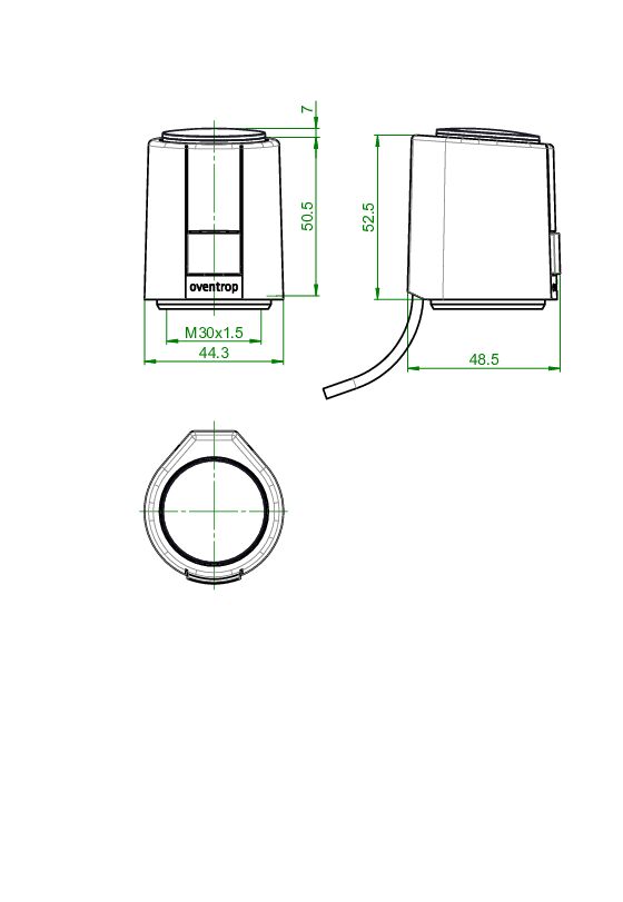OVENTROP Elektrotermikus hajtómű 30x1,5; 230 V, NC, fsz.á. zárt - Image 2