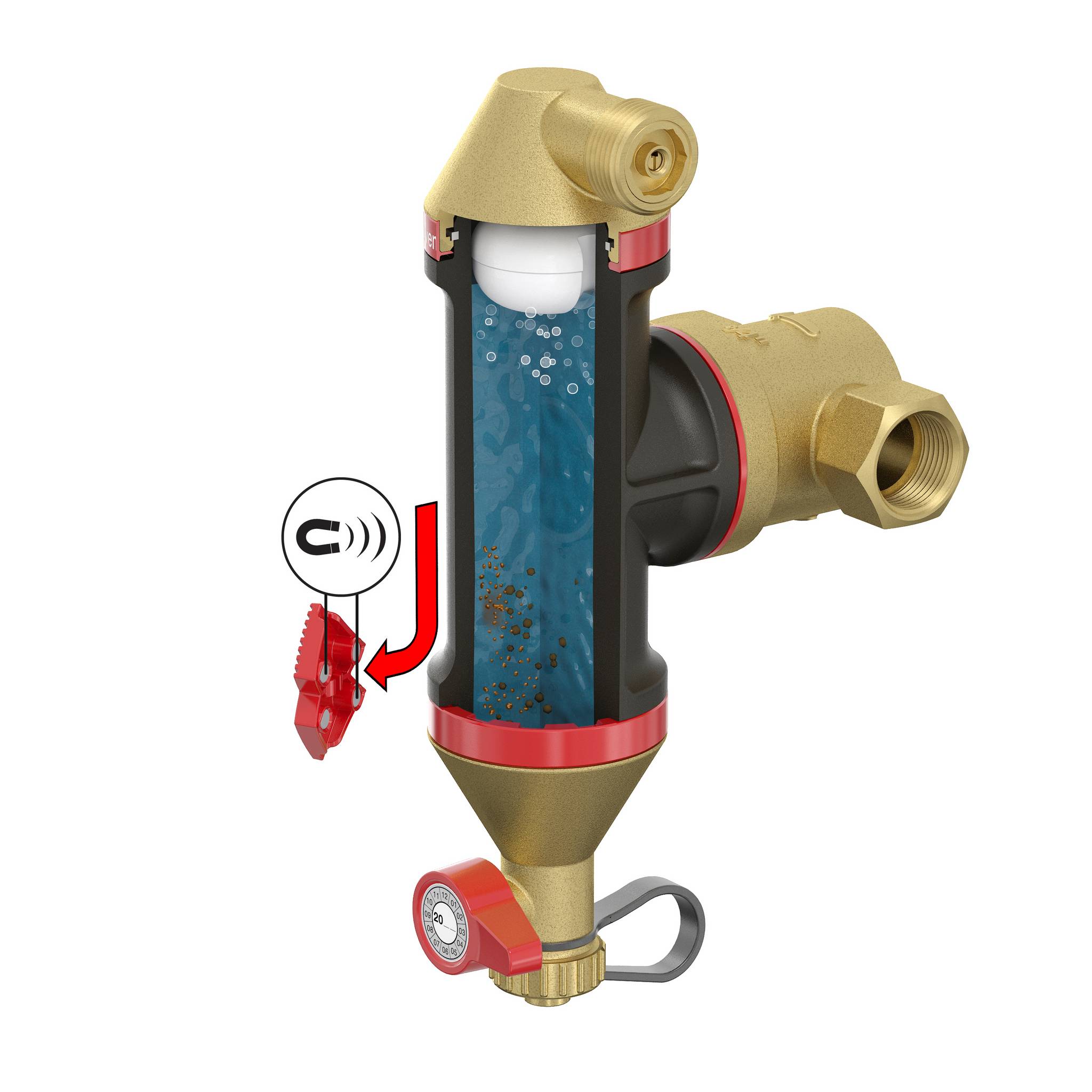 FLAMCO Clean Smart mágneses iszap,- és légleválasztó DN32 5/4" - Image 4