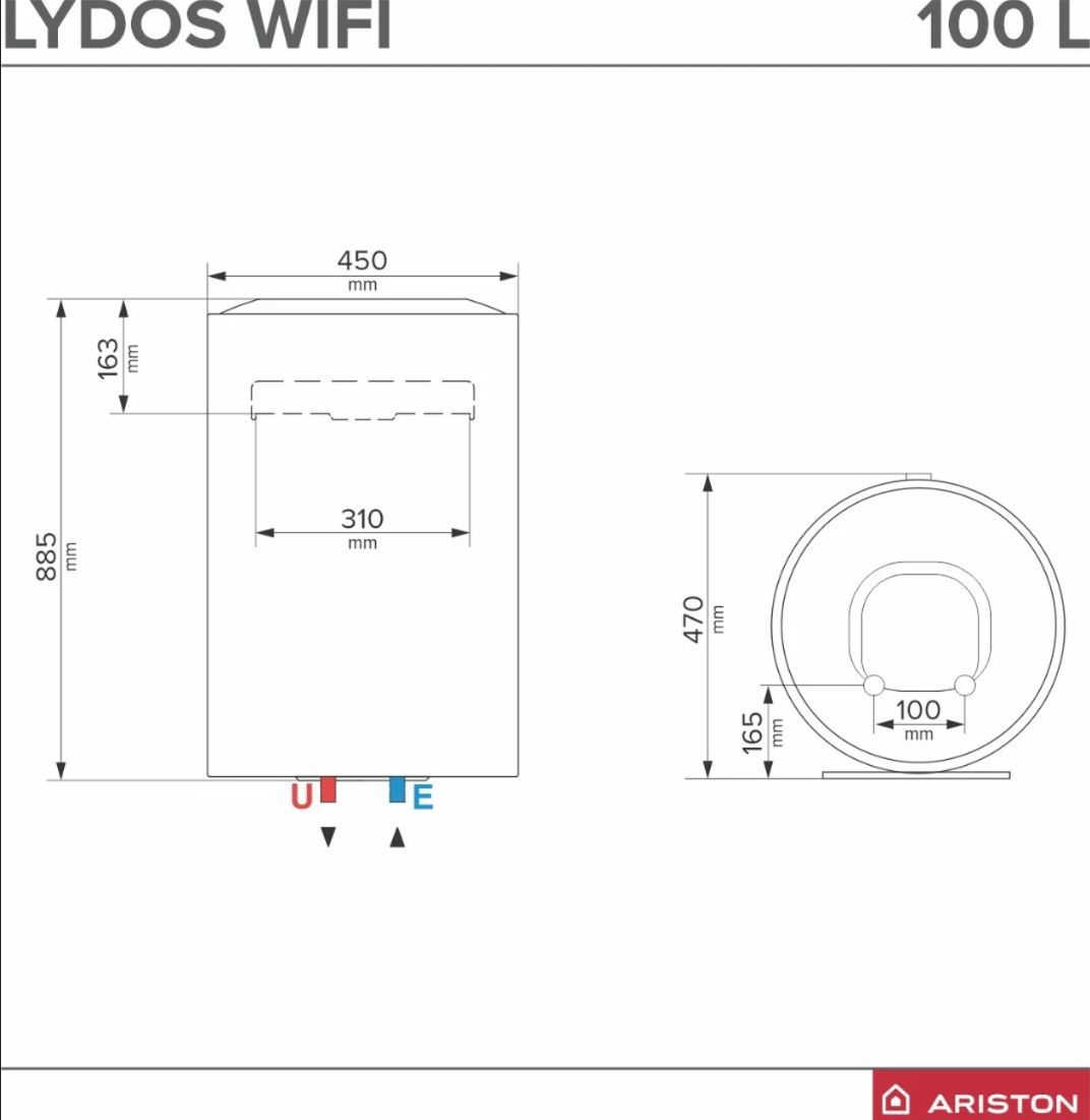 ARISTON LYDOS Wifi 100 V 1,8K EU elektr. vízmelegítő 100 L, 1,8 kW-os fűtőszállal - Image 4