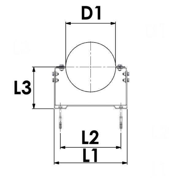 TRICOX ATB45 Állítható tartó bilincs, külső falra 160 mm - Image 2
