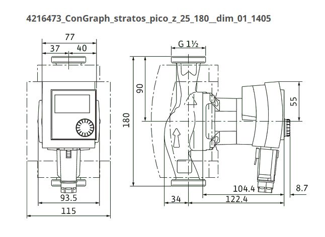 WILO-Stratos PICO-Z 25/1-6 HMV cirk. szivattyú, 230V - Image 6