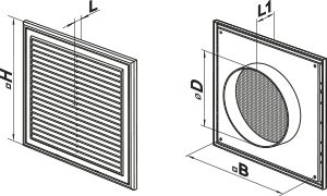 VENTS MV 250/200 VS szellőzőrács szúnyoghálóval - Image 3