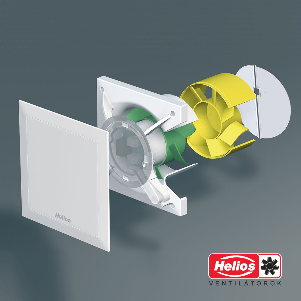 Helios M1/100 F MiniVent kisventilátor, páratart. érzékelős - Image 2