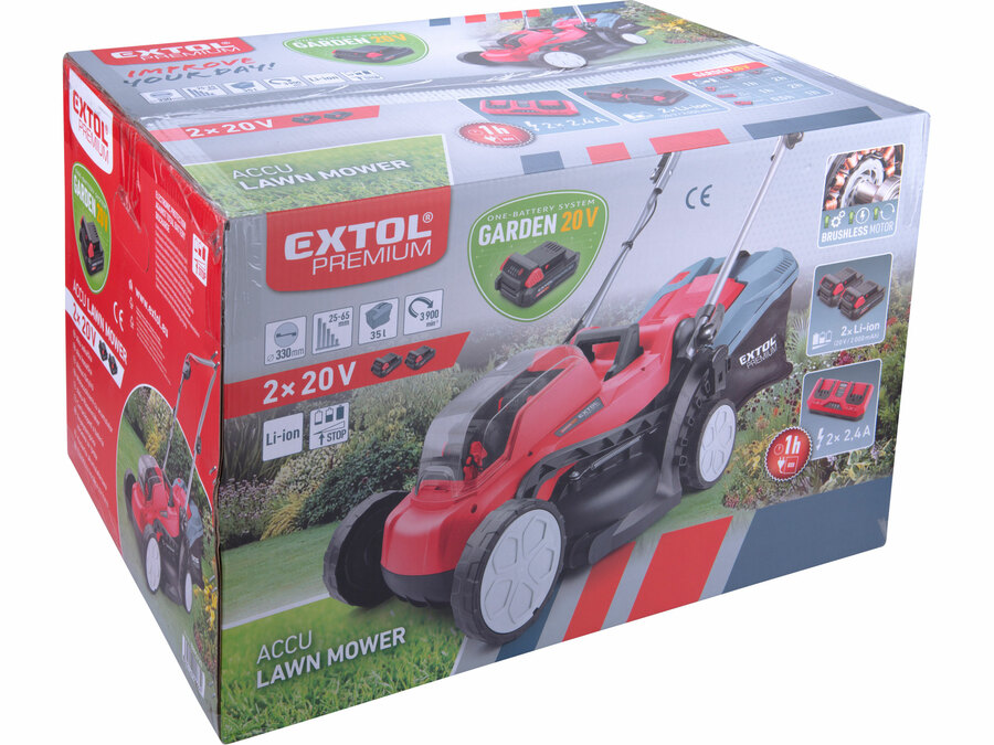Akkus fűnyíró gép Garden 20V 2x2000mAh Li-ion Premium - Image 11