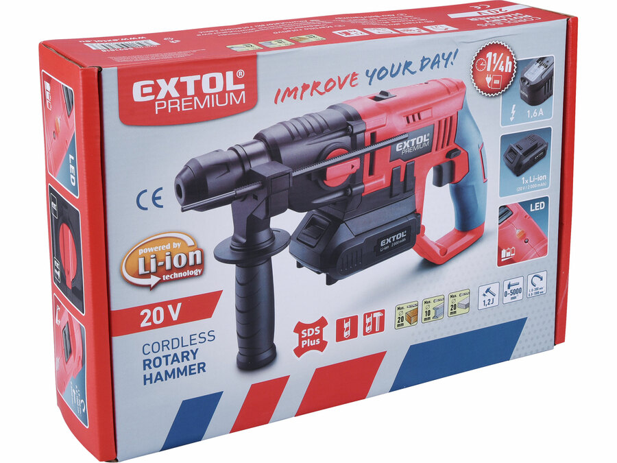 Akkus ütvefúró SDS Plus,20V,Li-ion Premium - Image 9