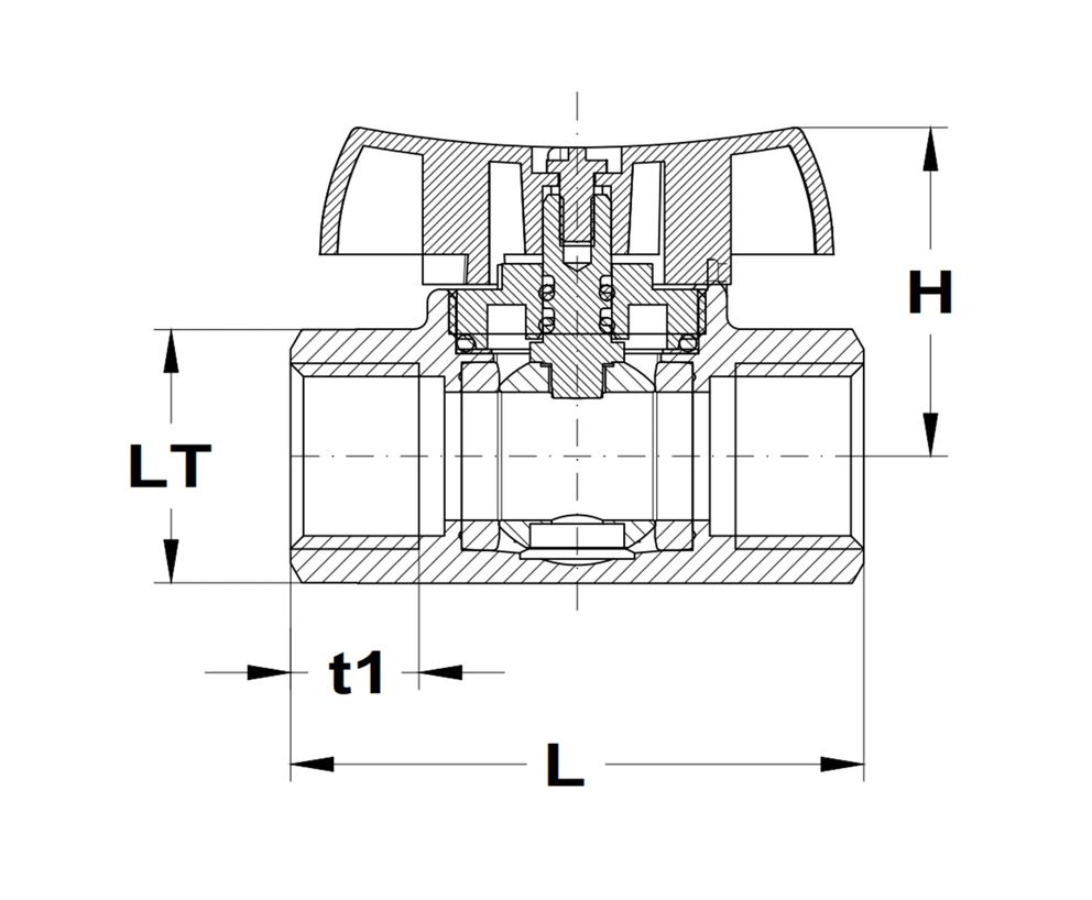 MOFÉM FLEXUM gáz golyóscsap DN15 1/2" BB (nikk.) - Image 3
