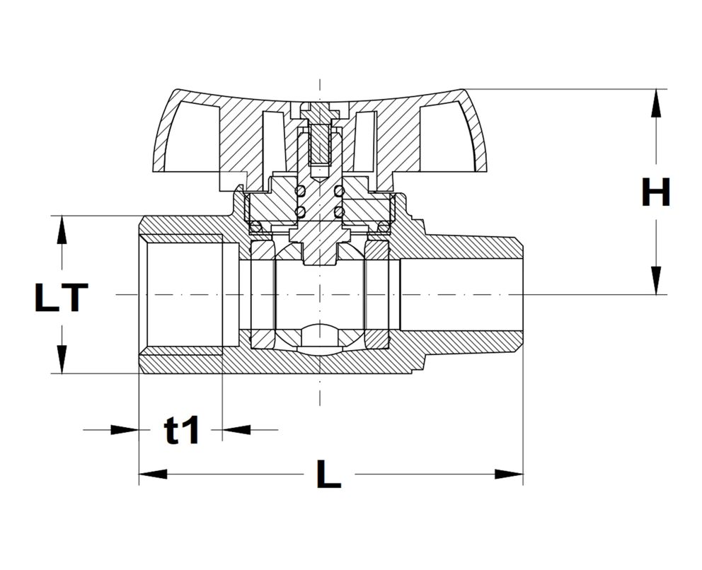 MOFÉM FLEXUM gáz golyóscsap, DN15 1/2" FIX KB - Image 3