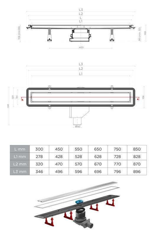 CONFLUO Premium Line 450 Fekete üveg folyóka - Image 3