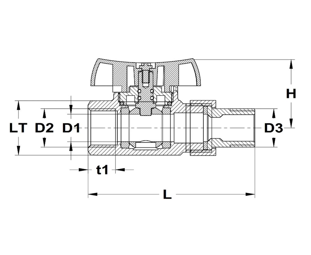 MOFÉM FLEXUM gáz golyóscsap DN20 3/4" KB holl. - Image 2