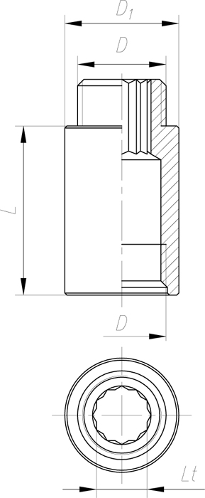 Csaphosszabbító DN25 1"-20 - Image 2