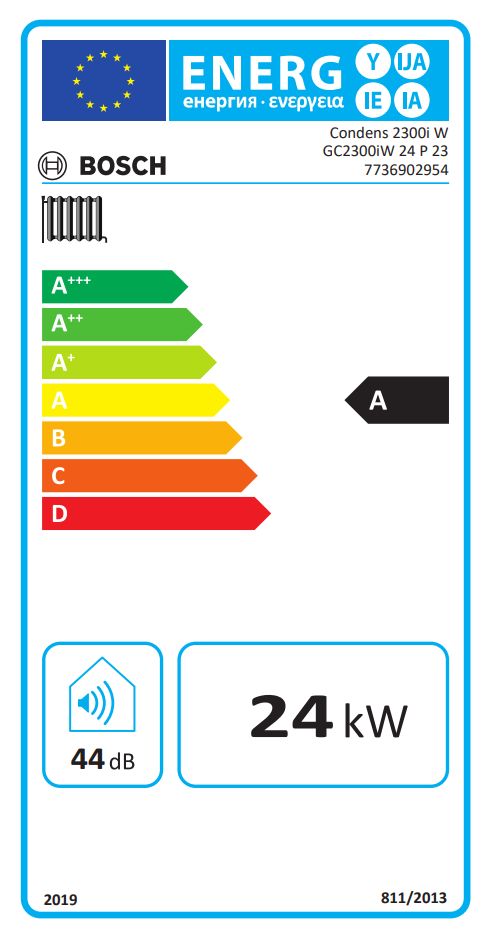 BOSCH Condens 2300i W GC 24 P 23 Kondez.fali fűtő kazán - Image 2